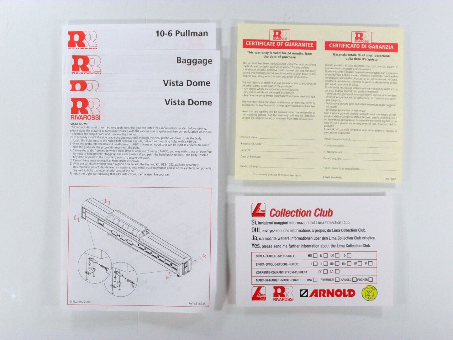 HO Scale **UNION PACIFIC** GRAY Passenger Set B -- Rivarossi R6994, Knuckle Cplr