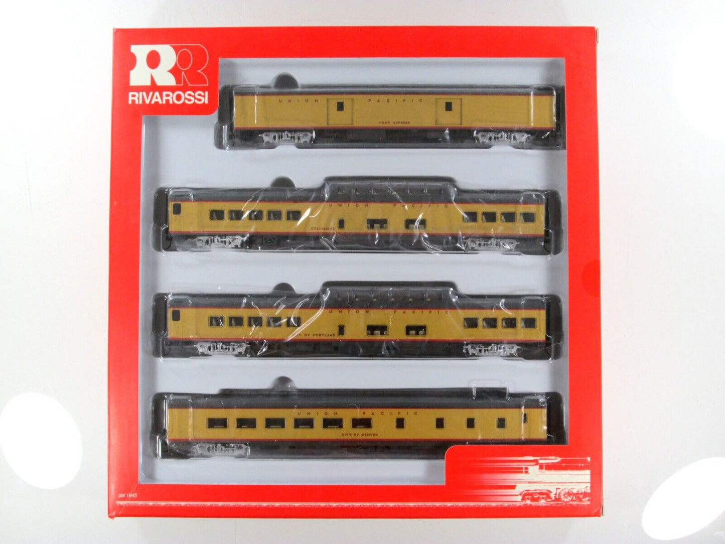 HO Scale *UNION PACIFIC EXCURSION* Passenger Set B -Rivarossi R6998, Knuckle Cpl