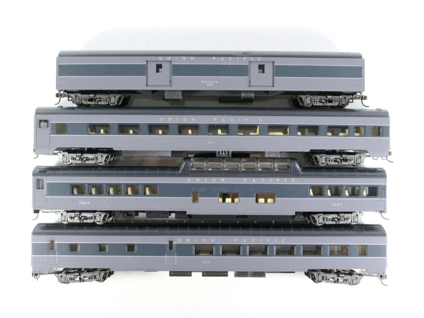 HO Scale *UNION PACIFIC GRAY* 1930s Passenger Set A - Rivarossi 6940, Knuckle Cp