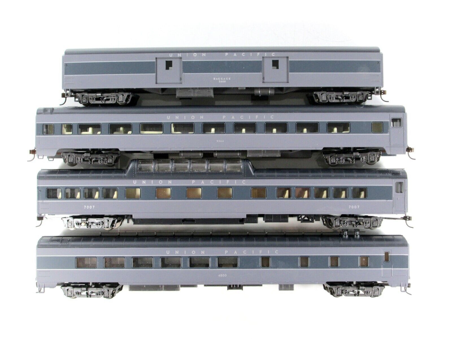 HO Scale *UNION PACIFIC GRAY* 1930s Passenger Set A - Rivarossi 6940, Knuckle Cp