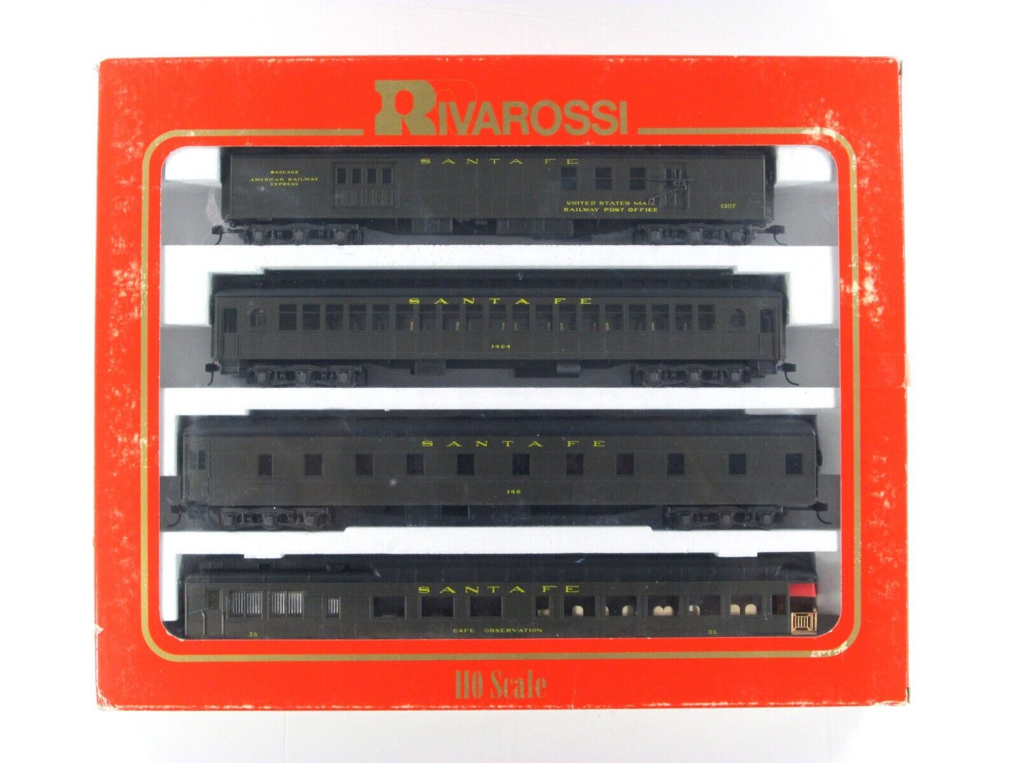 HO Scale ***SANTA FE*** 1920s Passenger Set B - Rivarossi 6915, Knuckle Cplrs