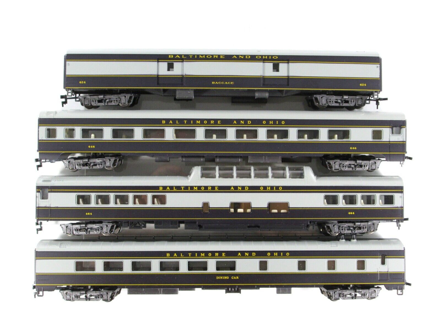 HO Scale **BALTIMORE & OHIO** 1930s Ltwt Passenger 4-Car Set A - Rivarossi 6960