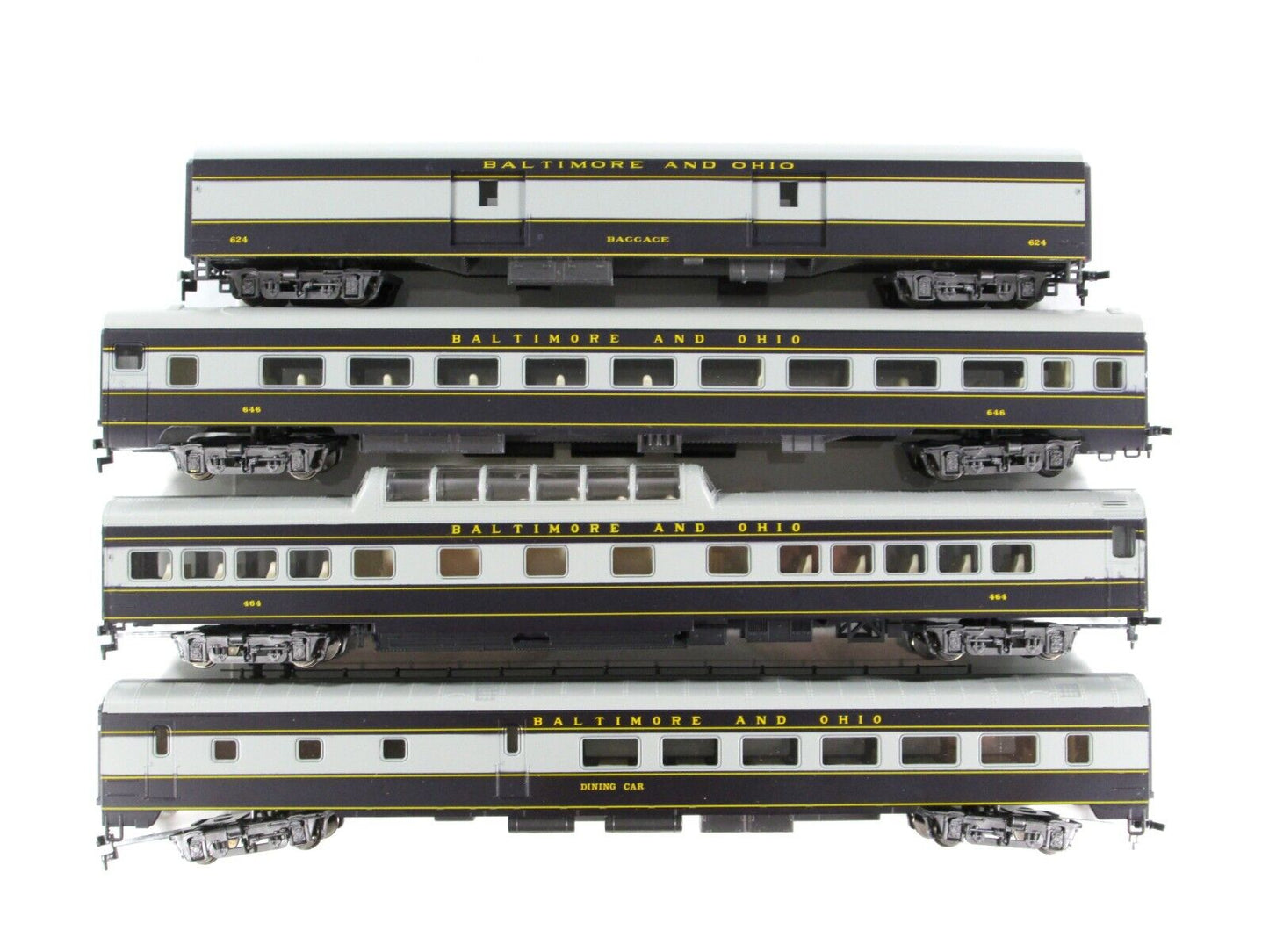 HO Scale **BALTIMORE & OHIO** 1930s Ltwt Passenger 4-Car Set A - Rivarossi 6960
