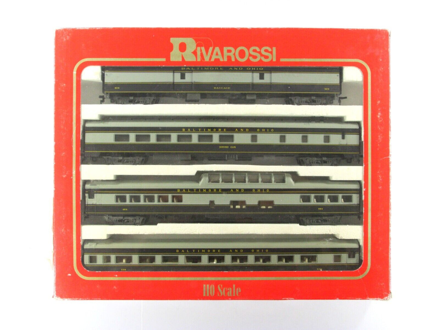HO Scale **BALTIMORE & OHIO** 1930s Ltwt Passenger 4-Car Set A - Rivarossi 6960