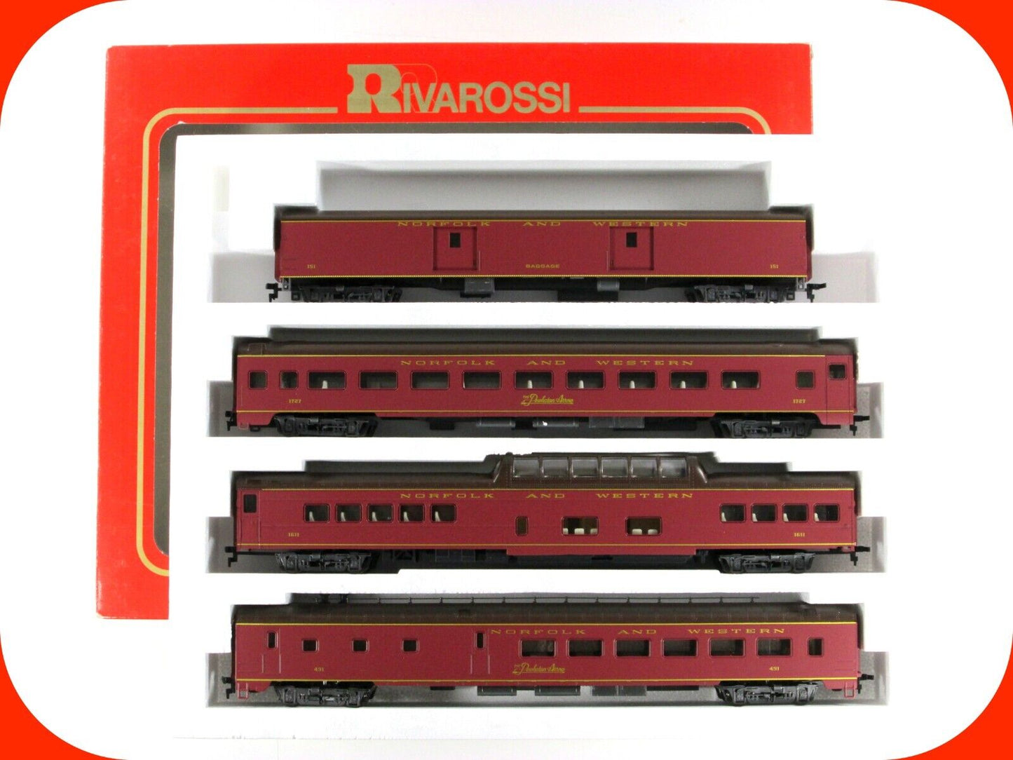 HO Scale ***NORFOLK & WESTERN POWHATAN*** 1930s Passenger Set --- Rivarossi 6942