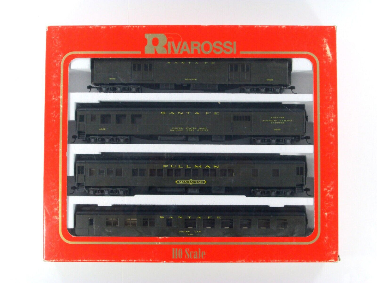 HO Scale ***SANTA FE*** 1920s Passenger Set A - Rivarossi 6914, Knuckle Cplrs