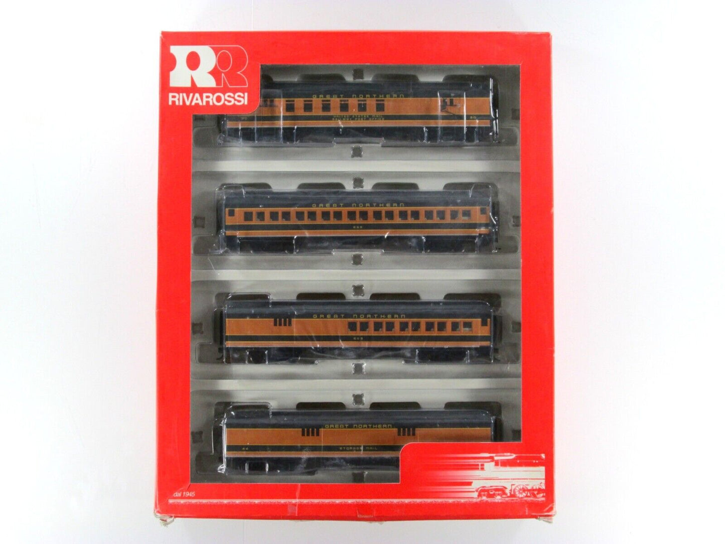 HO Scale **GREAT NORTHERN** 60' Passenger Set - Rivarossi RT600222, Knuckle Cplr