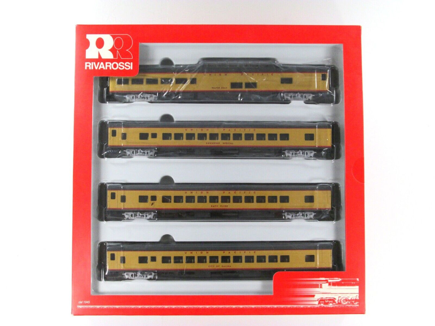 HO Scale *UNION PACIFIC EXCURSION* Passenger Set A, Rivarossi R6997, Knuckle Cpl