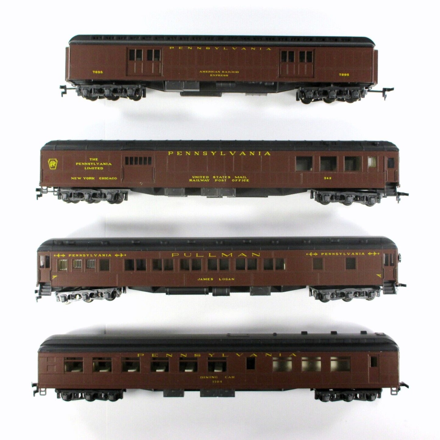 HO Scale *PENNSYLVANIA* 1920s Heavyweight Passenger 4-Car Set A - Rivarossi 6916