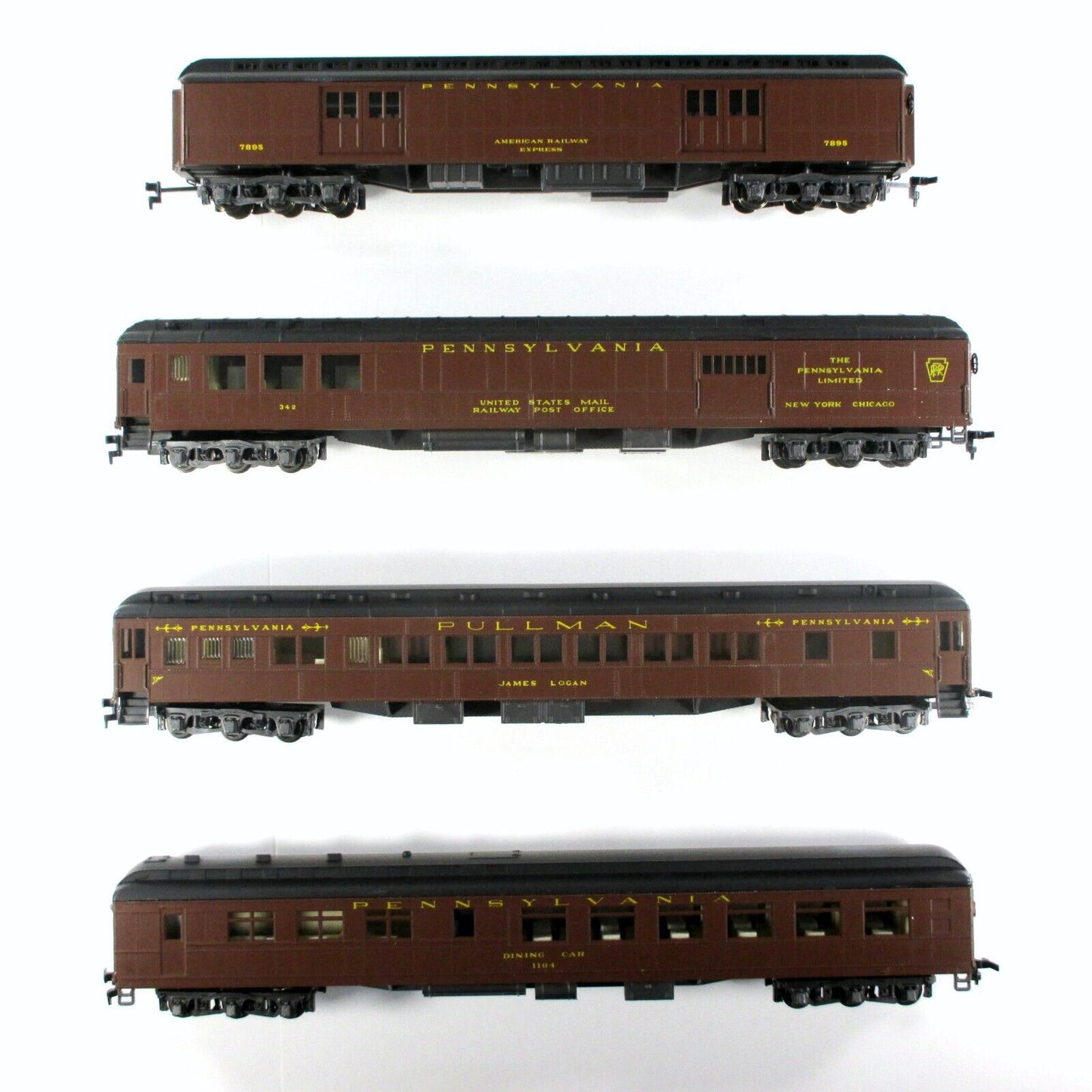 HO Scale *PENNSYLVANIA* 1920s Heavyweight Passenger 4-Car Set A - Rivarossi 6916