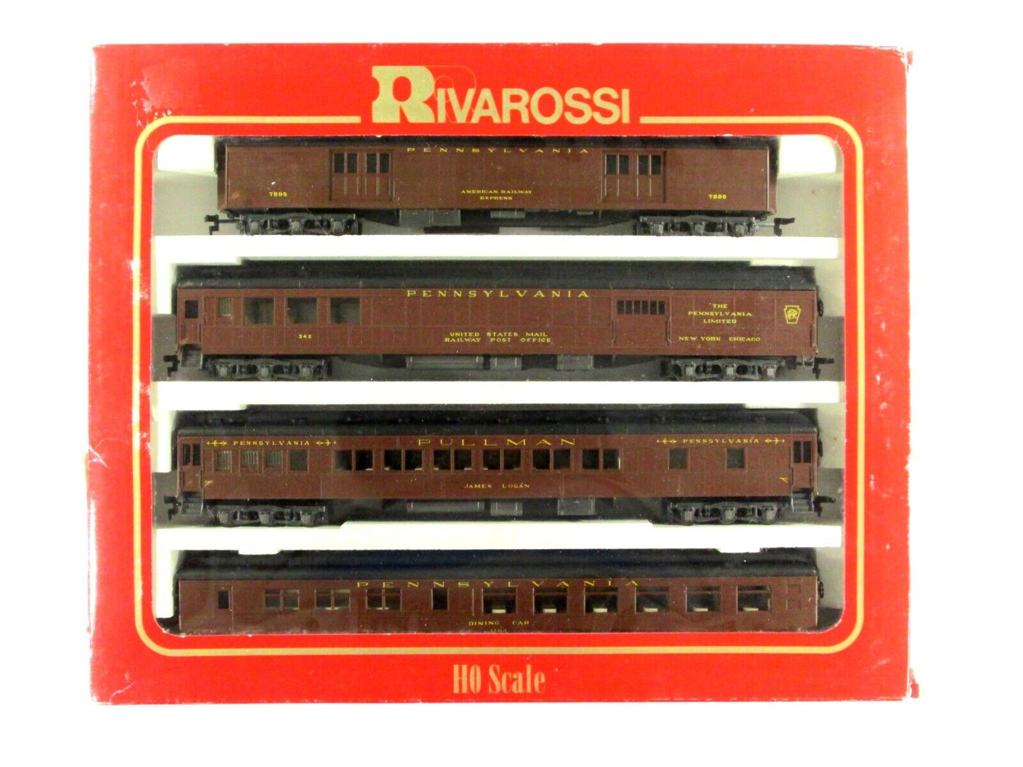 HO Scale *PENNSYLVANIA* 1920s Heavyweight Passenger 4-Car Set A - Rivarossi 6916