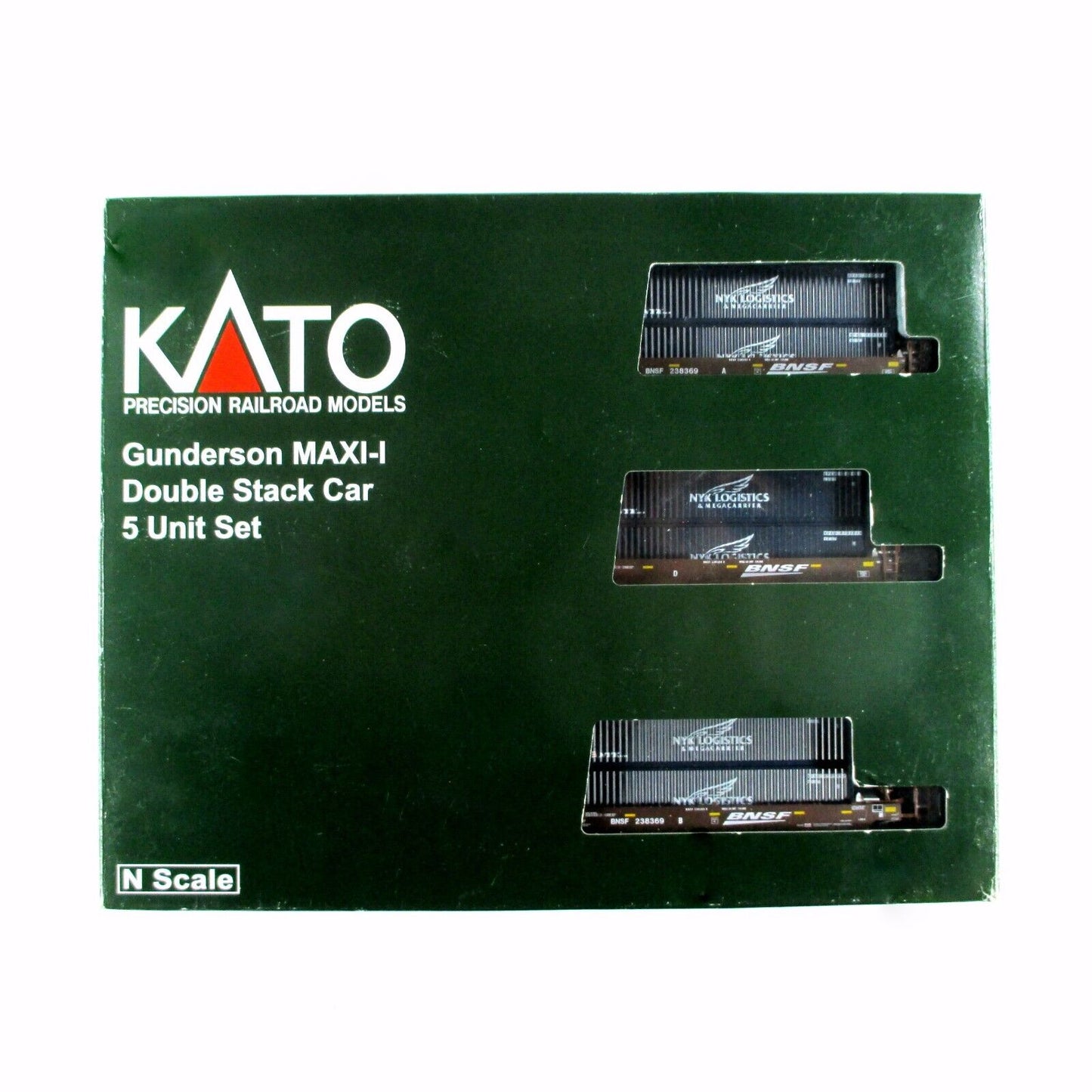 N Scale BNSF 238369 / NYK Gunderson MAXI-I Double Stack 5-Car Well Kato 106-6151