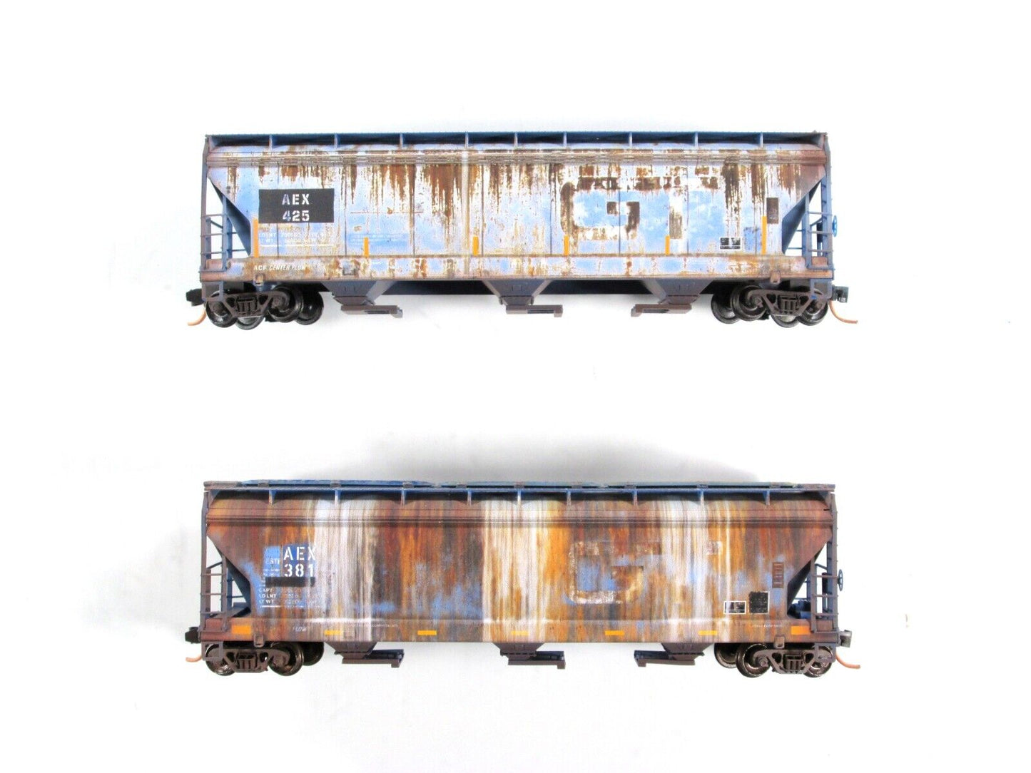 N Scale ***AEX, ex-GT*** Andersons Inc. Weathered Hoppers -Micro Trains 99305500