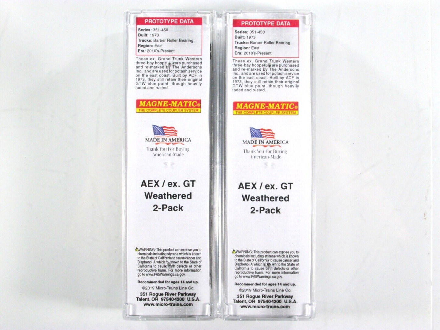 N Scale ***AEX, ex-GT*** Andersons Inc. Weathered Hoppers -Micro Trains 99305500