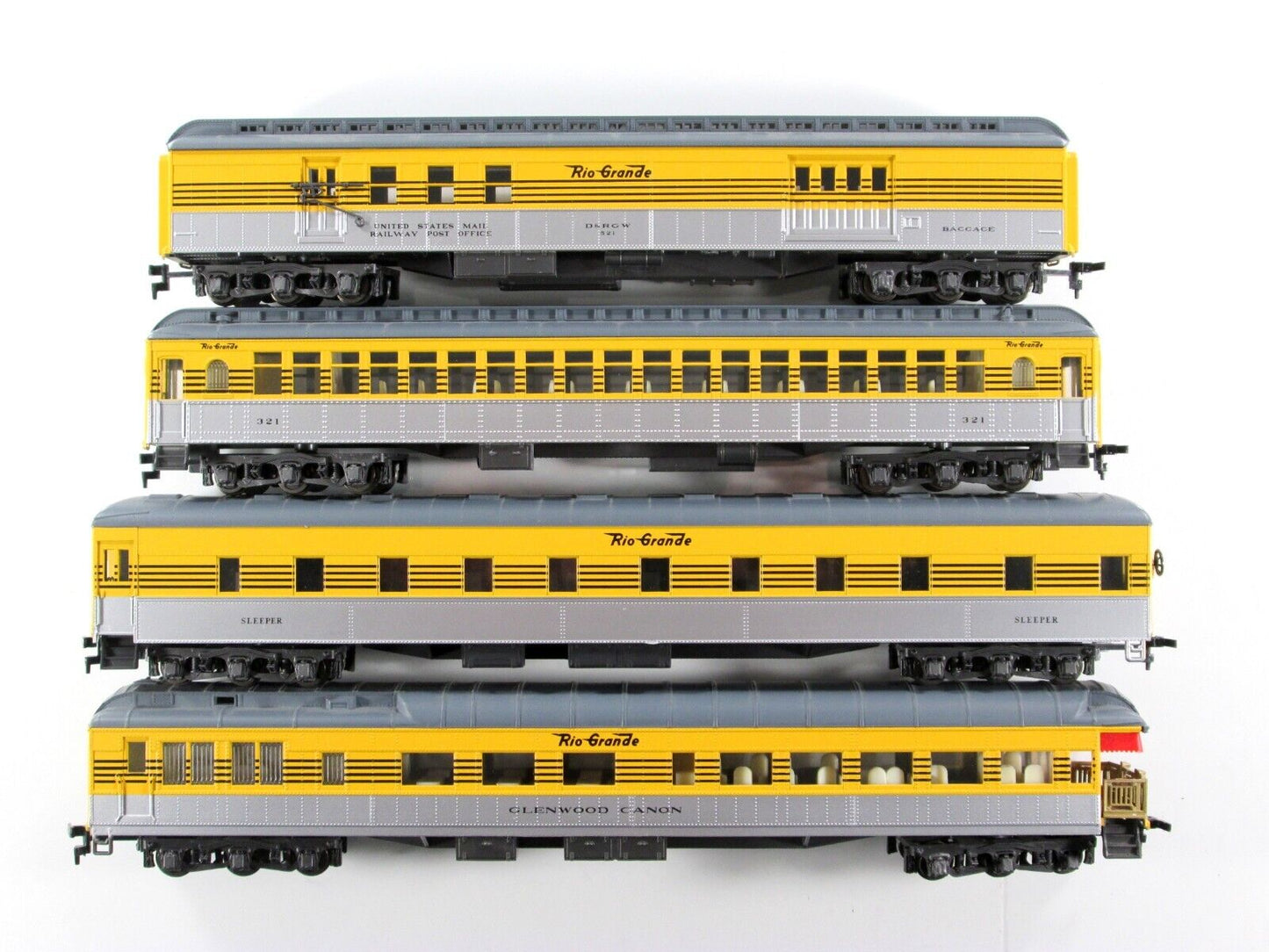 HO Scale DENVER RIO GRANDE 1920s Heavyweight Passenger 4-Car Set -Rivarossi 6921