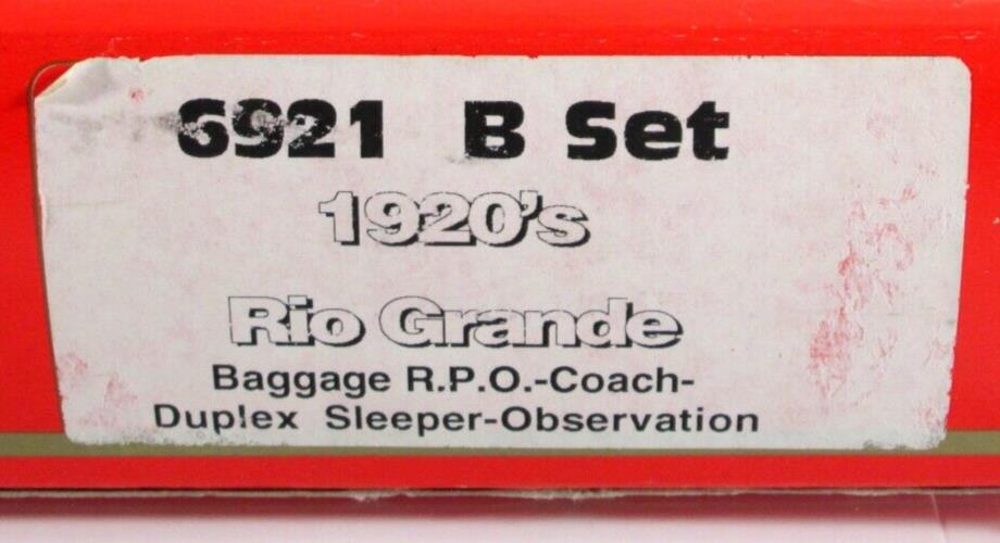 HO Scale DENVER RIO GRANDE 1920s Heavyweight Passenger 4-Car Set -Rivarossi 6921