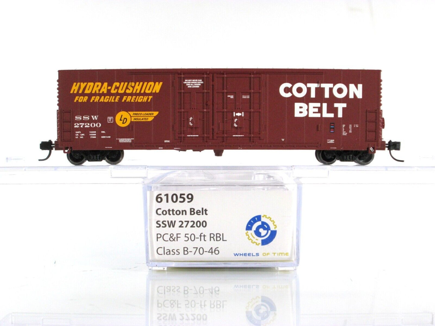 N Scale *COTTON BELT* 50' Insulated Cushion Box Car 8-Set - WHEELS of TIME *RARE