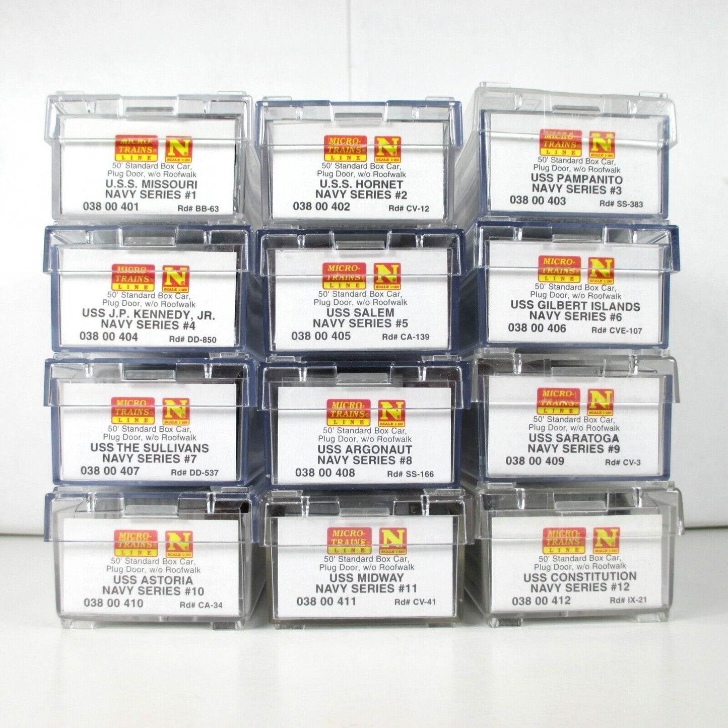 N Scale United States NAVY Ships Complete 12 Box Car Set - Micro Trains 03800400