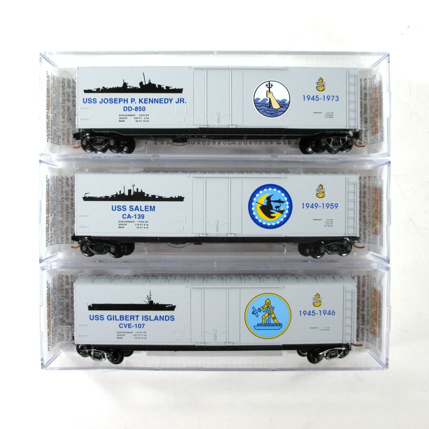 N Scale United States NAVY Ships Complete 12 Box Car Set - Micro Trains 03800400