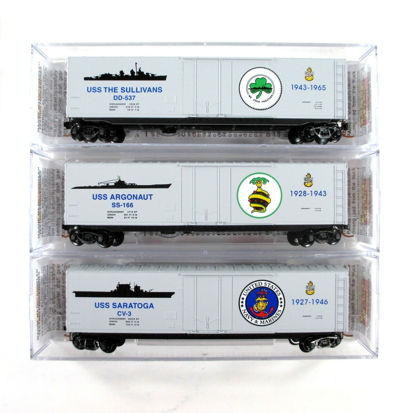N Scale United States NAVY Ships Complete 12 Box Car Set - Micro Trains 03800400