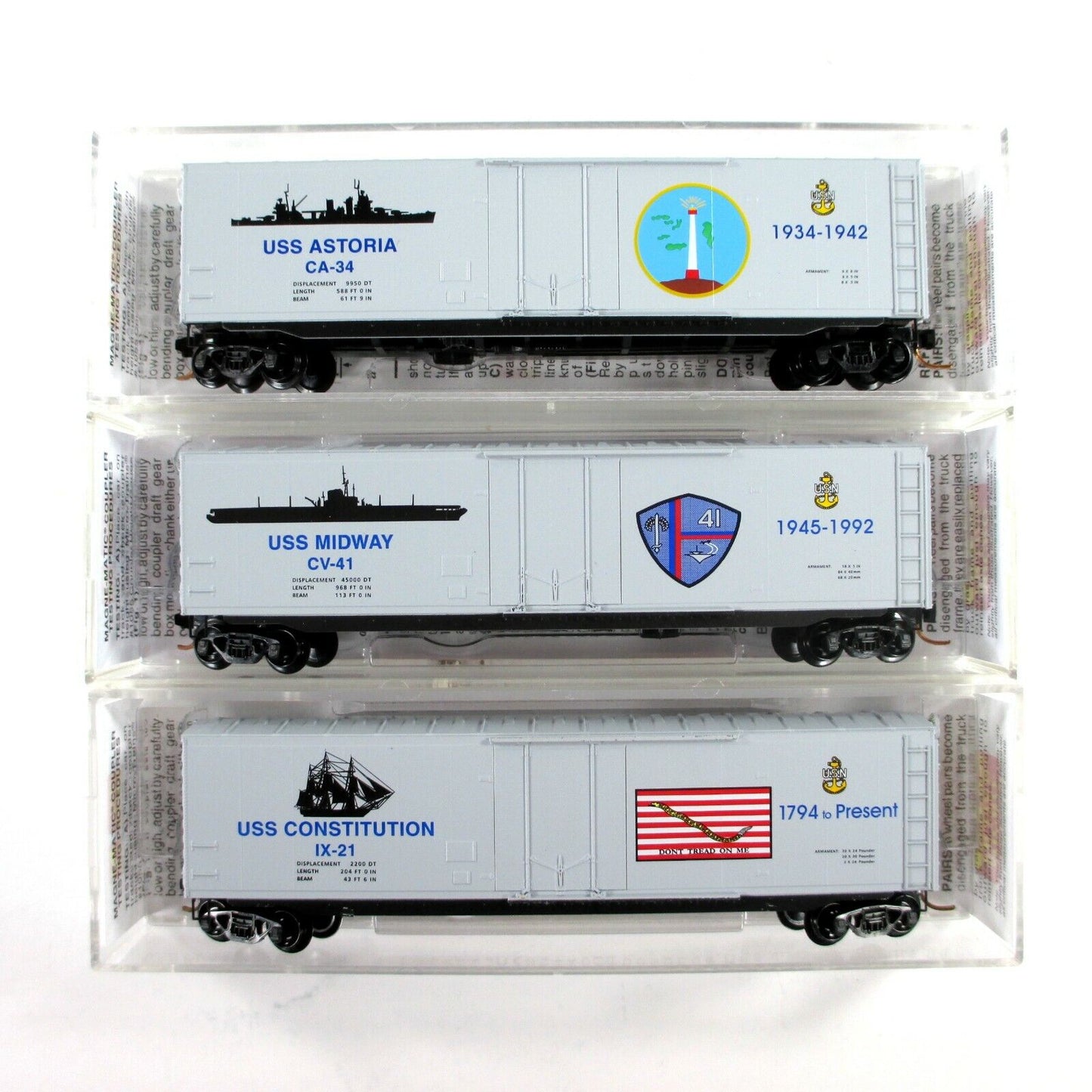 N Scale United States NAVY Ships Complete 12 Box Car Set - Micro Trains 03800400