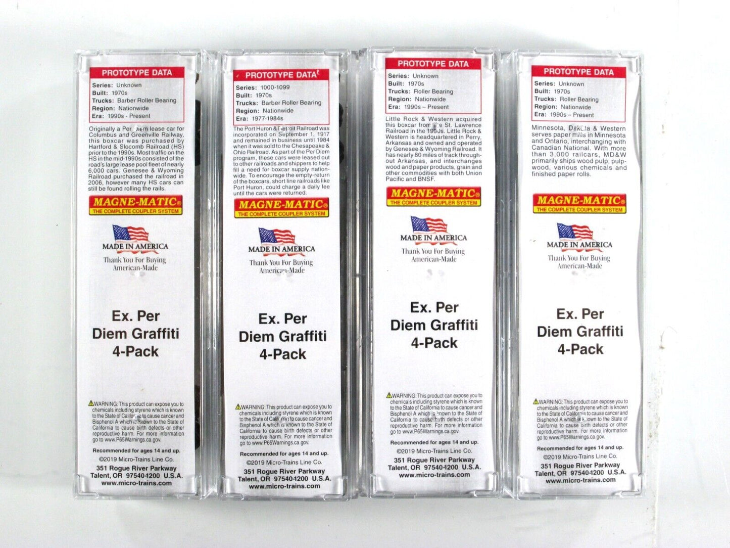 N Scale **Ex-PER DIEM** Weathered & Graffiti Box Car Set - Micro Trains 99305530