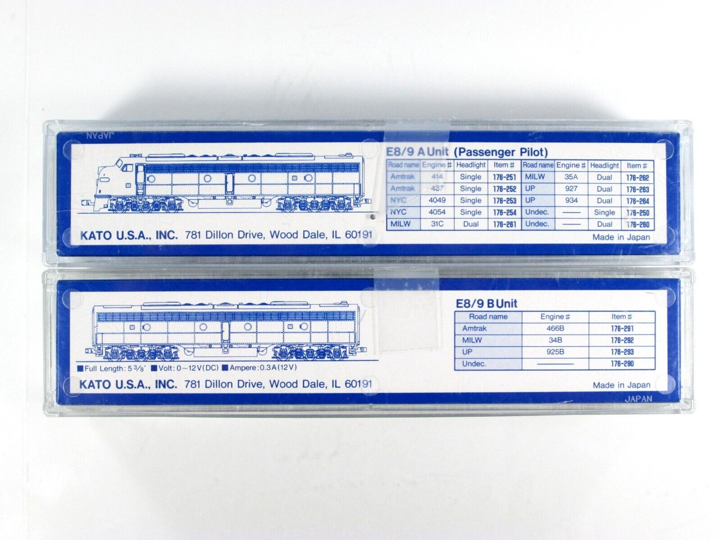 N Scale **AMTRAK** E8/9 A&B Locomotive Set #437,466B - Kato 176-252,291, DCC Rdy