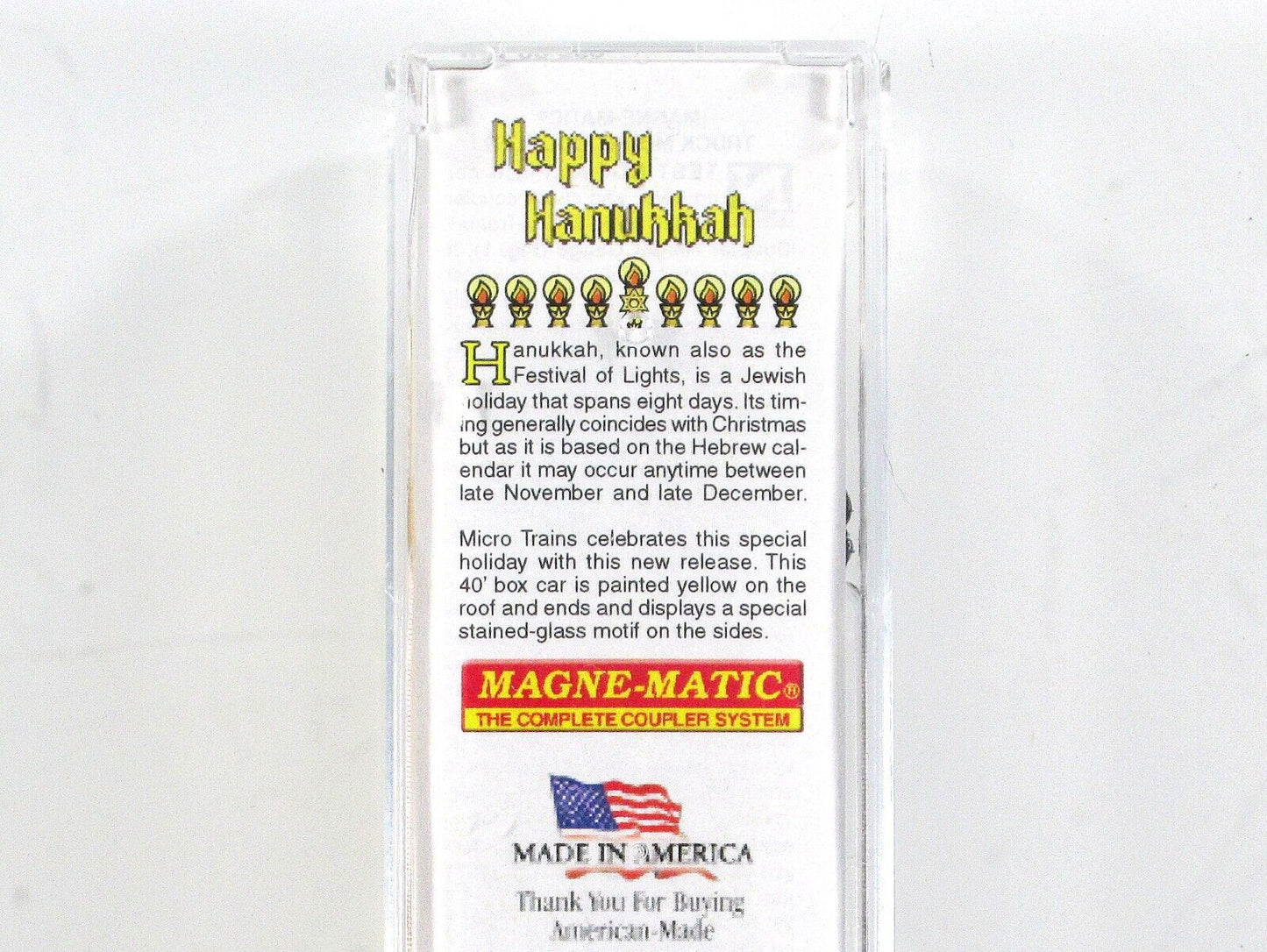N Scale ***HAPPY HANUKKAH*** 40' Holiday Box Car - Micro Trains 02100560 ***RARE