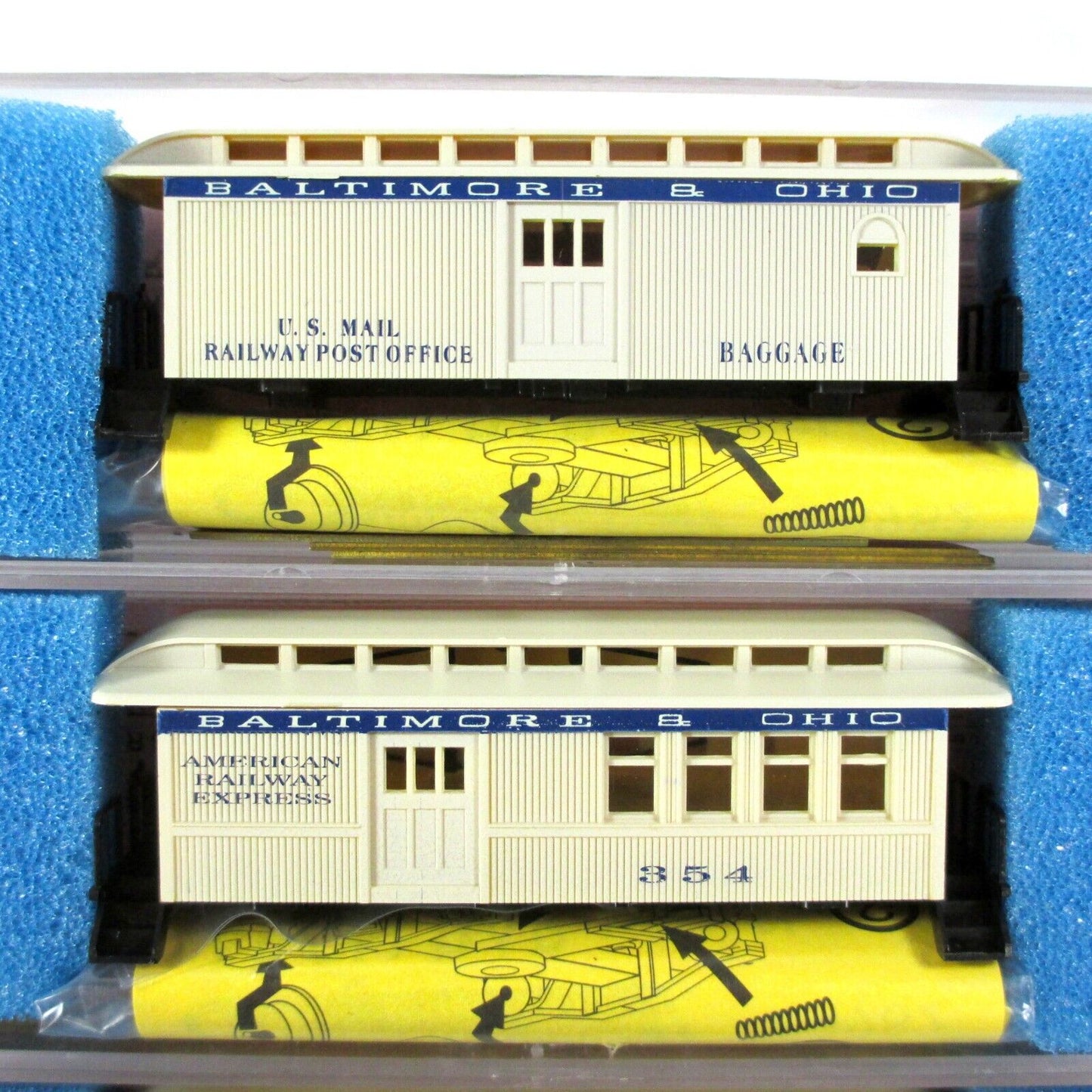 N Scale BALTIMORE & OHIO Overton Old-Timer Passenger Car 4-Pack Set - Roundhouse