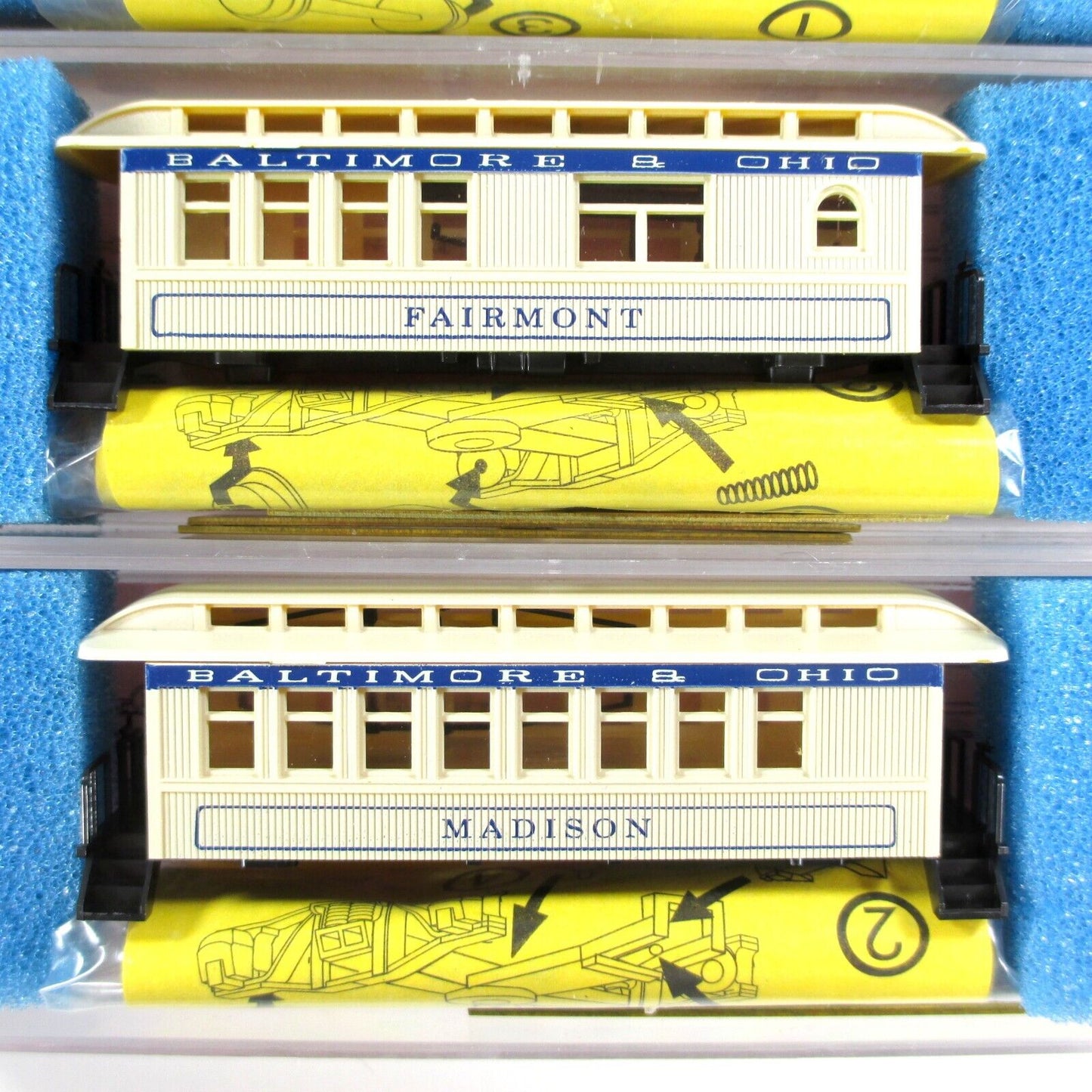 N Scale BALTIMORE & OHIO Overton Old-Timer Passenger Car 4-Pack Set - Roundhouse