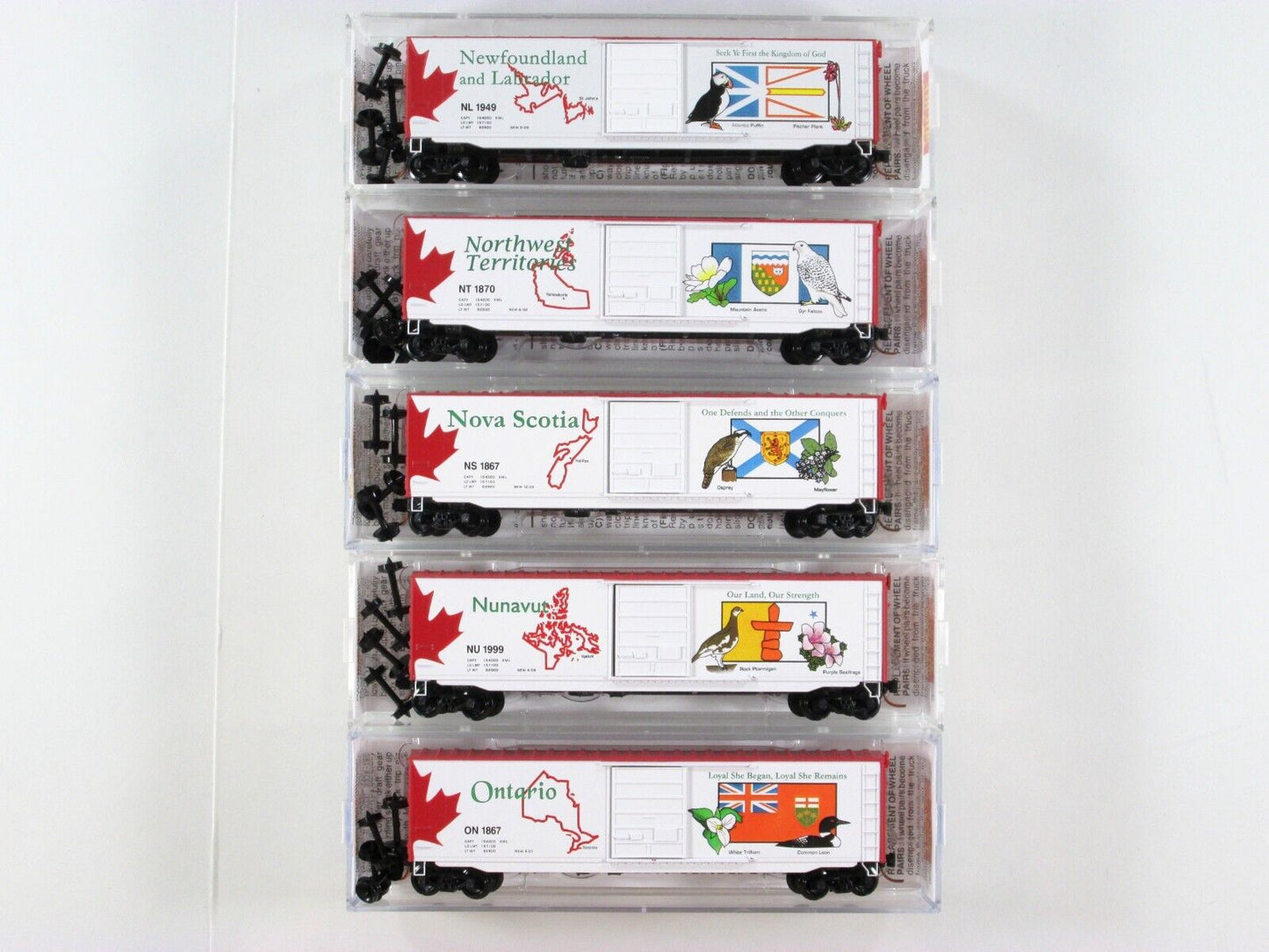 N Scale **CANADIAN 13 PROVINCE & TERRITORY** Full Box Car Set - Micro Trains