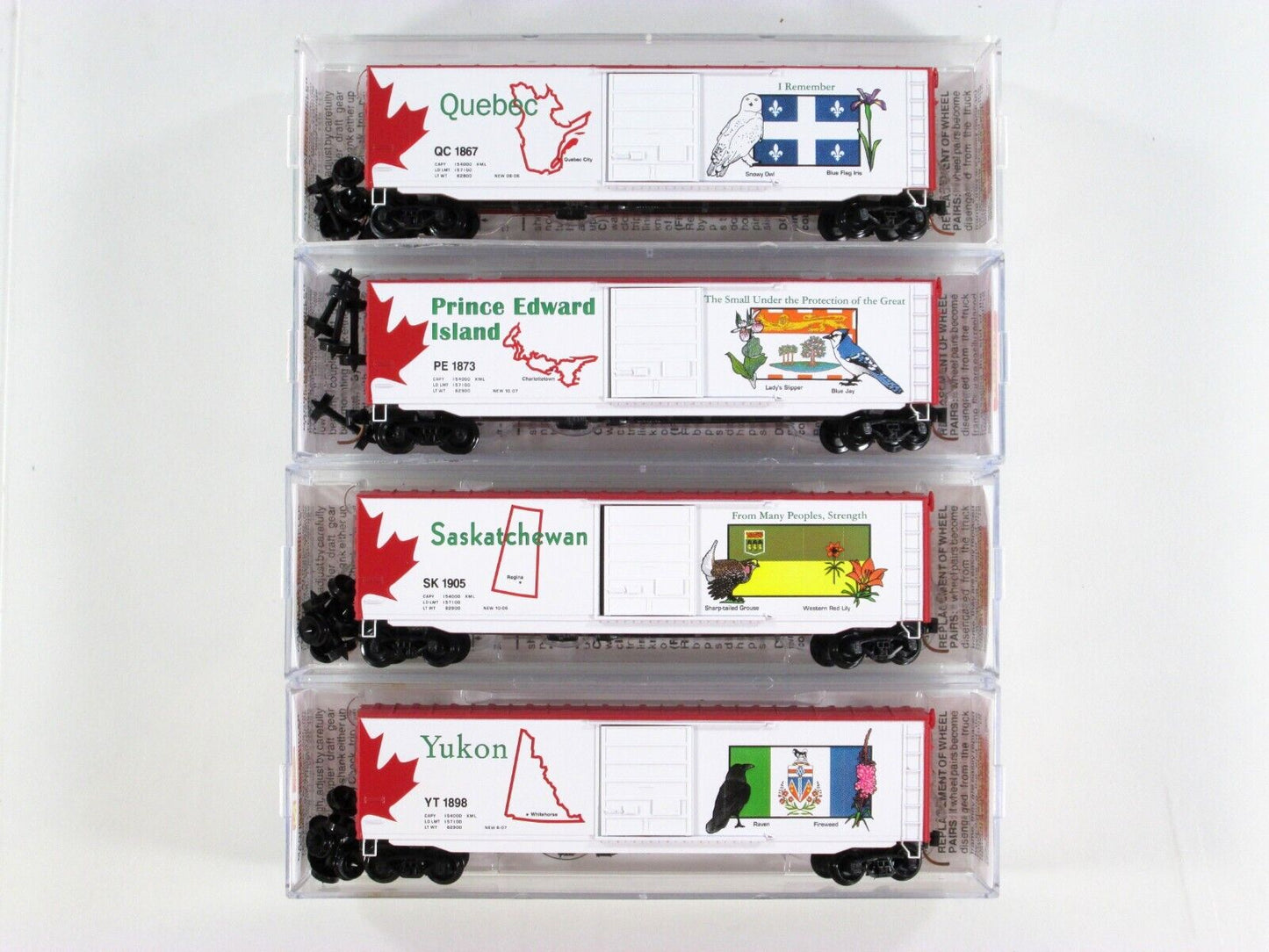 N Scale **CANADIAN 13 PROVINCE & TERRITORY** Full Box Car Set - Micro Trains