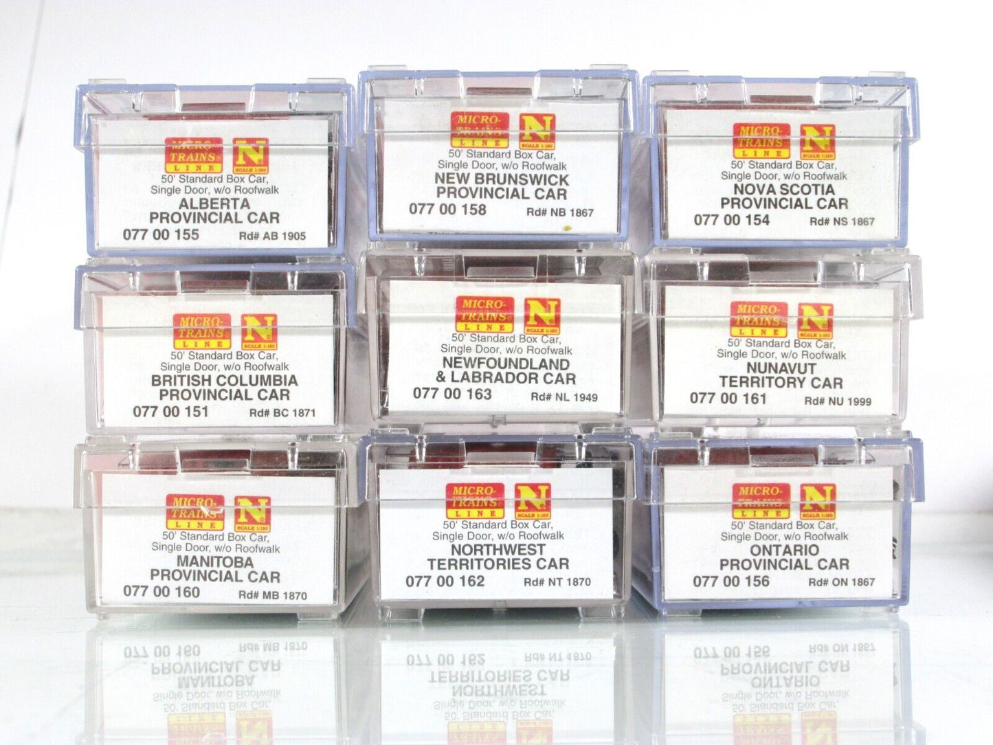 N Scale **CANADIAN 13 PROVINCE & TERRITORY** Full Box Car Set - Micro Trains