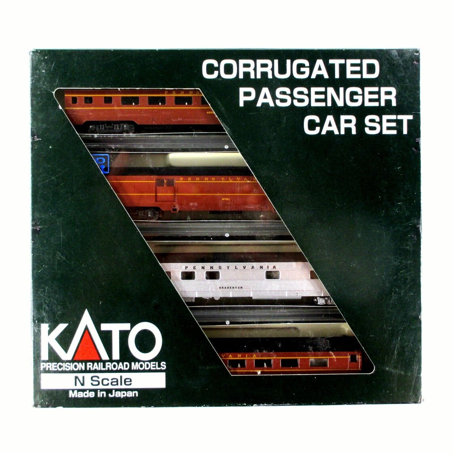 N Scale ***PENNSYLVANIA*** Corrugated Passenger Car 4-Pack Set C - Kato 106-1701