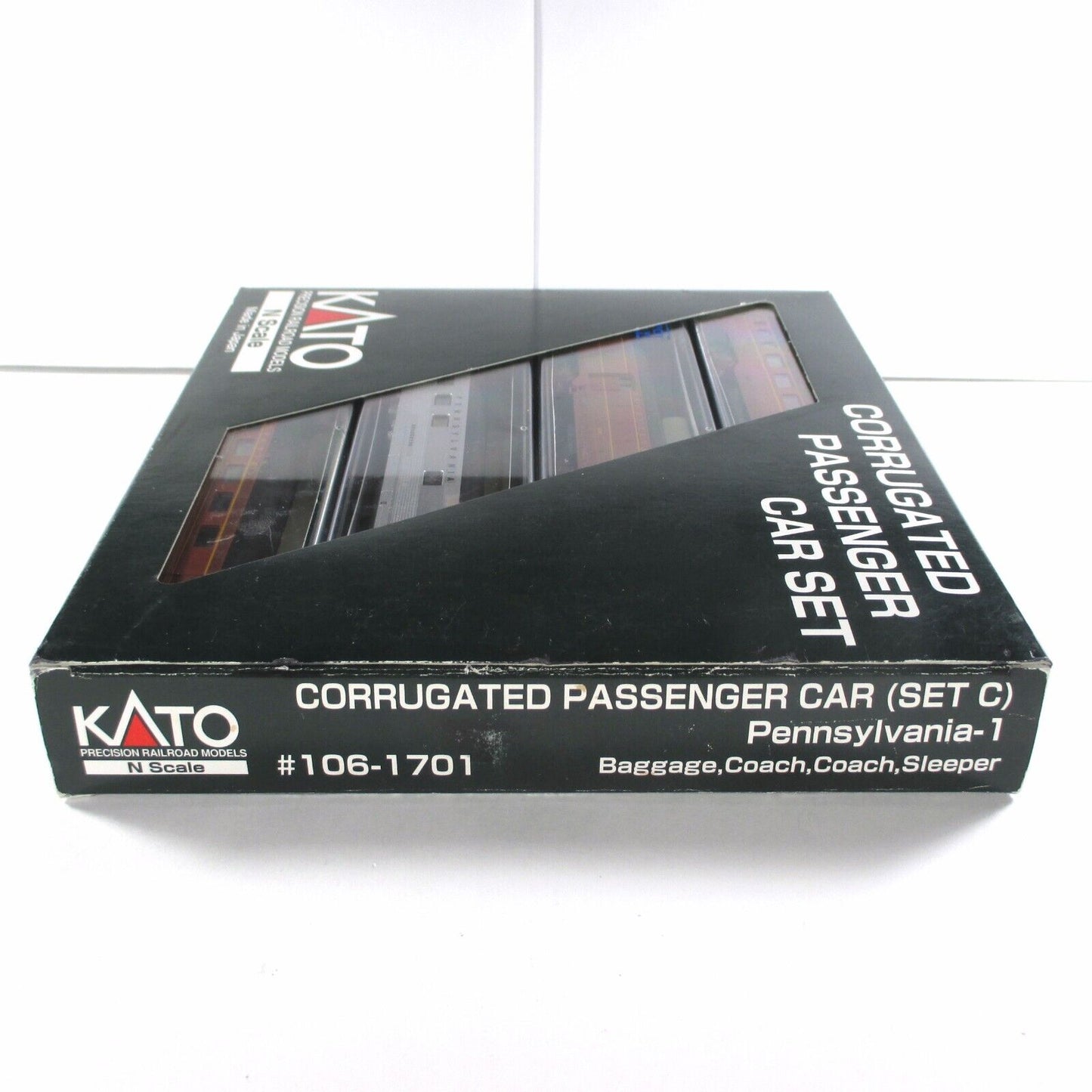 N Scale ***PENNSYLVANIA*** Corrugated Passenger Car 4-Pack Set C - Kato 106-1701