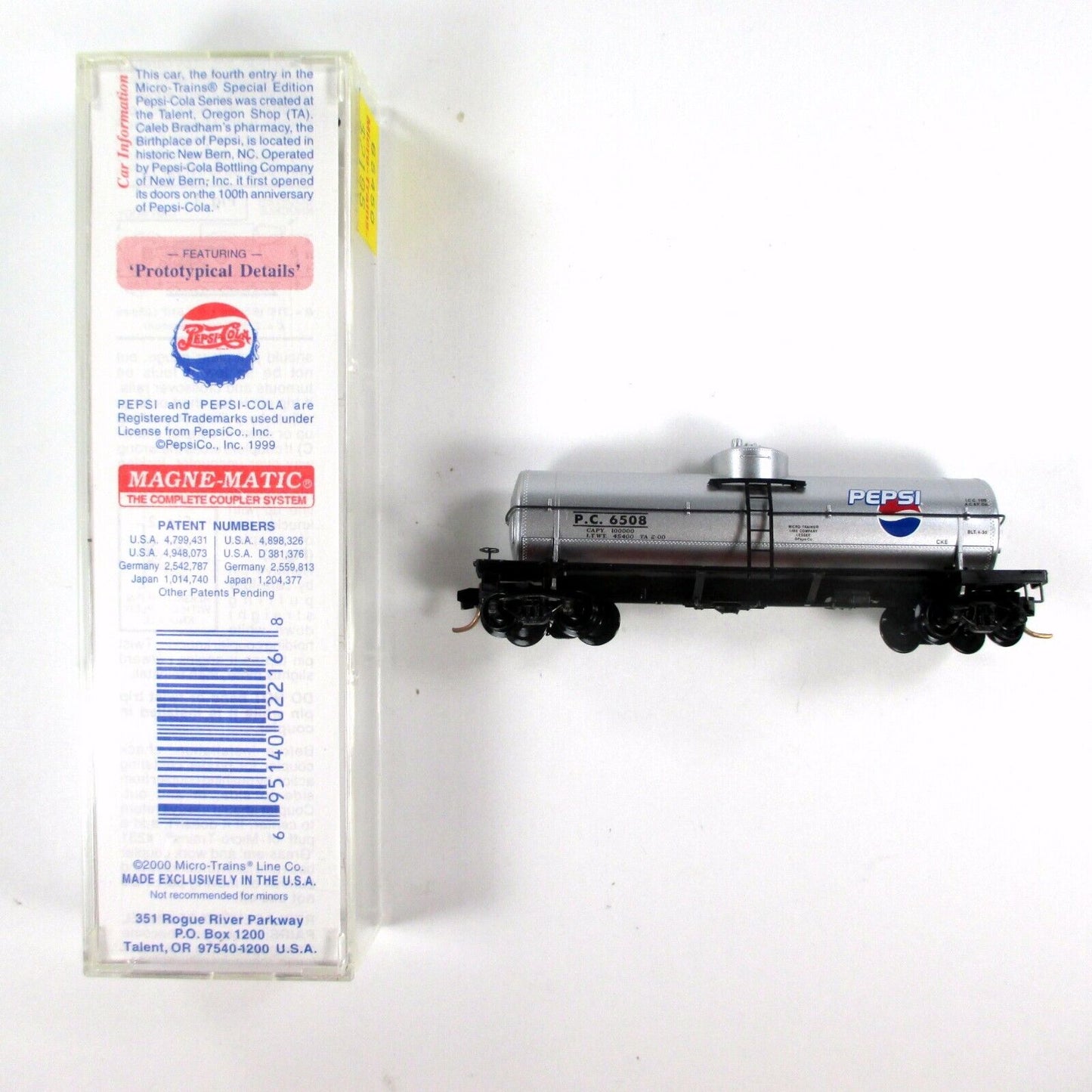 N Scale ***PEPSI-COLA*** 39' Single Dome Tank Car - PC 6508 - Micro Trains 65450