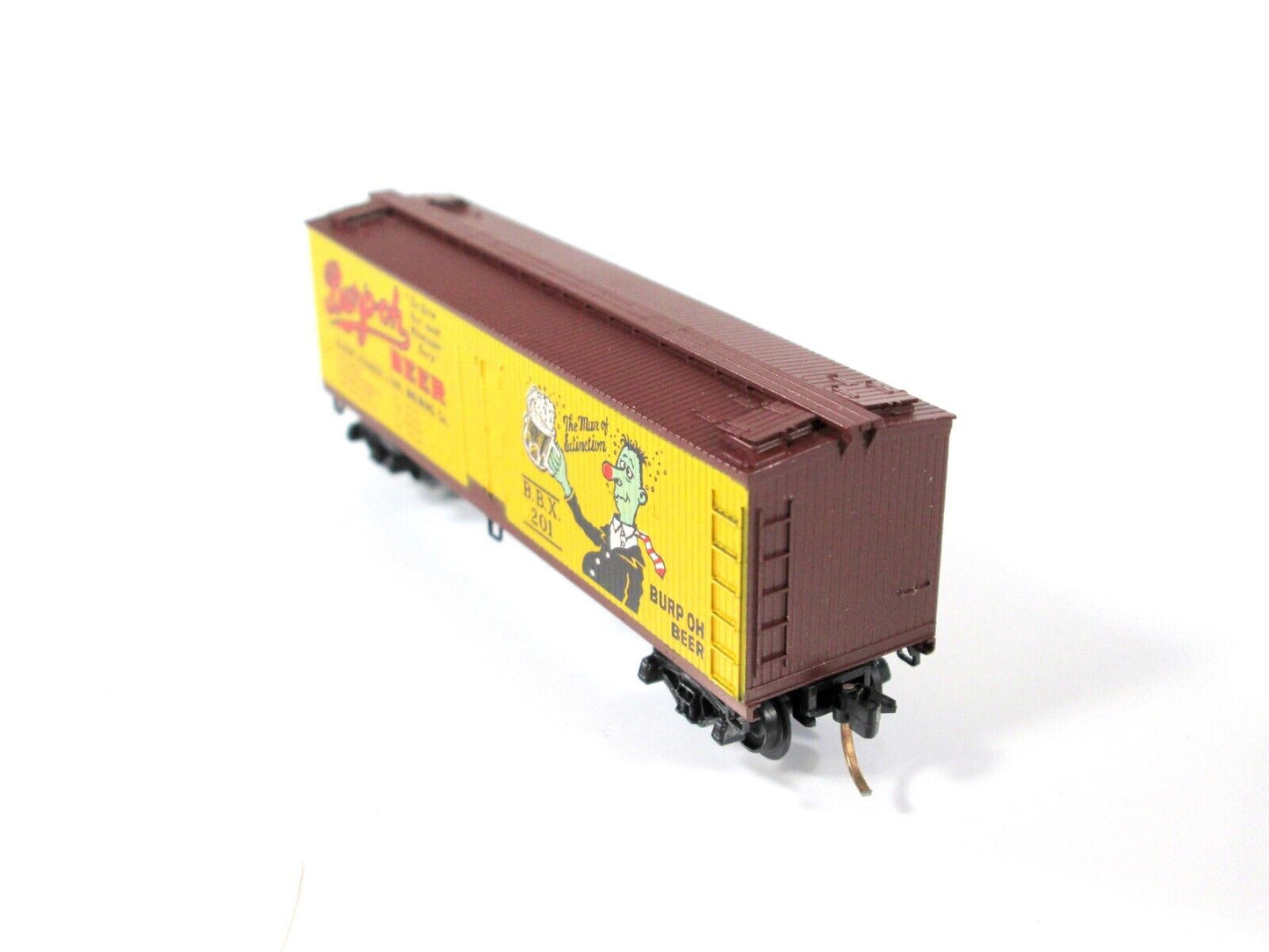 N Scale BURP-OH BEER 40' Wood Ice Reefer -- BBX 201 --- Kadee Micro Trains 47100