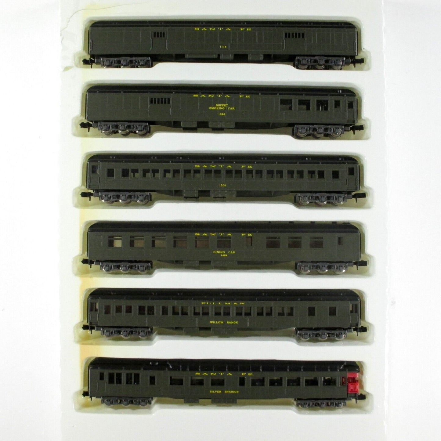 N Scale ****Santa Fe**** Heavyweight Passenger Car 6-Pack Set --- Con-Cor 570001