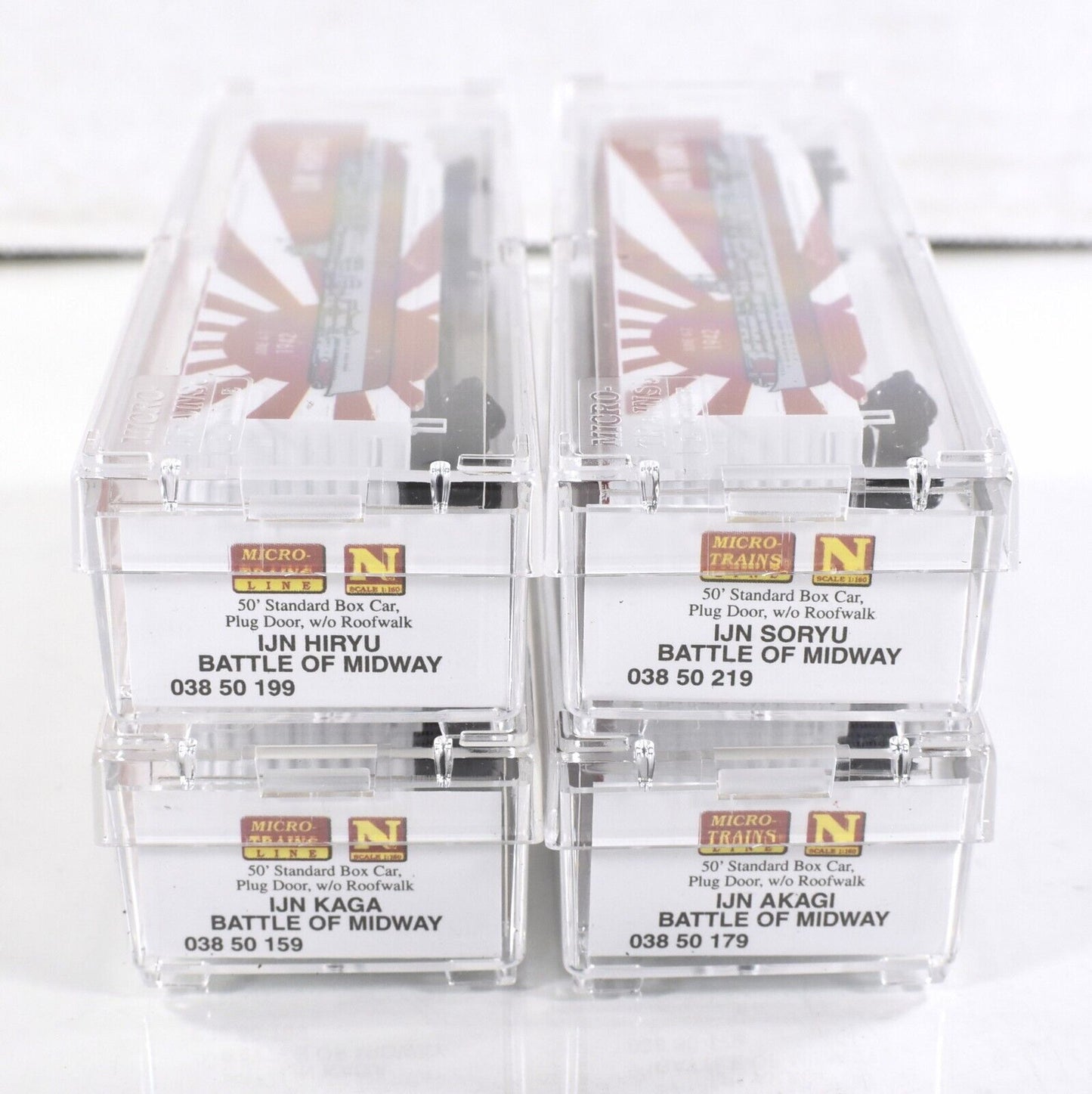N Scale ***BATTLE of MIDWAY*** WWII Aircraft Carrier 7-Box Car Set -Micro Trains
