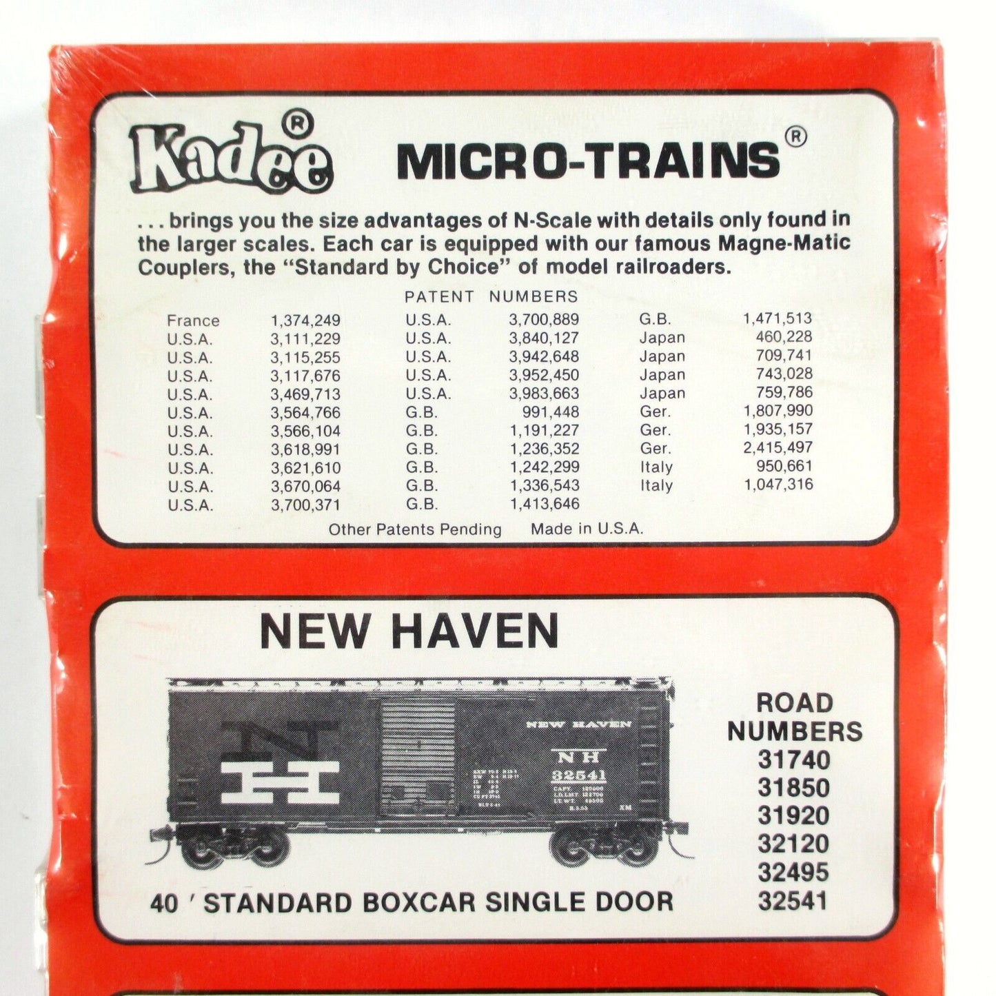 N Scale **NEW HAVEN** 40' Box Car 6-Pack Set -- Kadee Micro Trains 20832 **RARE*