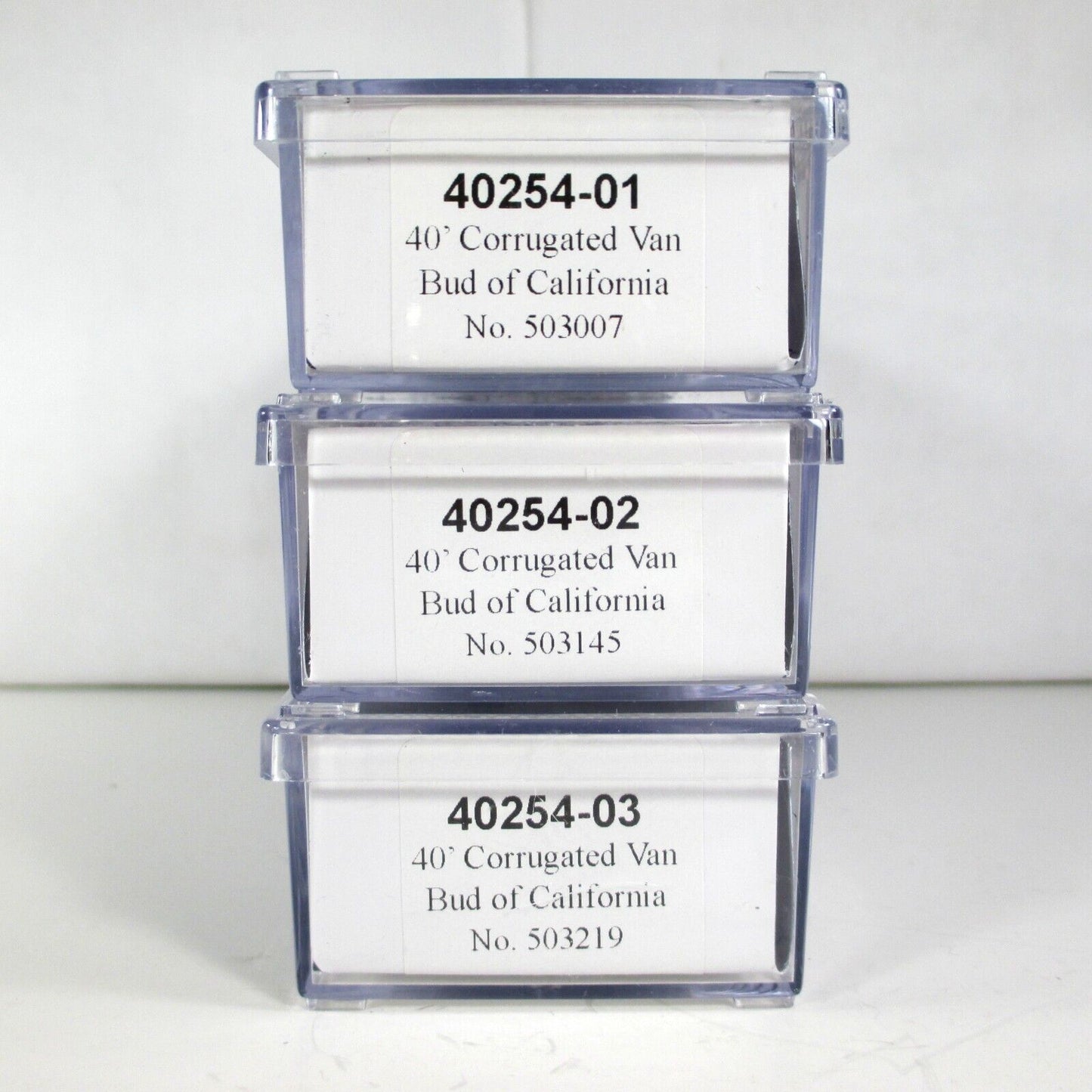 N Scale ***BUD of CALIFORNIA*** 40' Trailer Van 3-Pack Set - Trainworx 40254