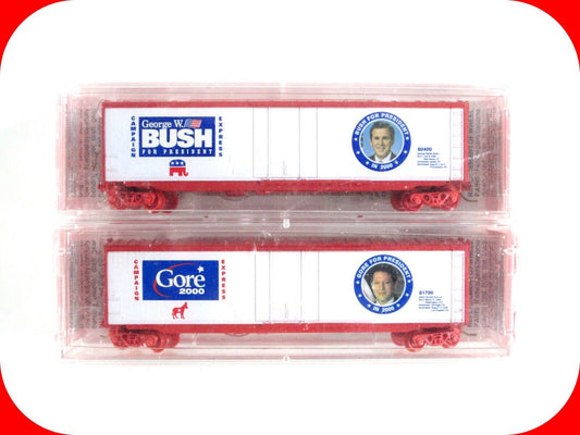N Scale **BUSH GORE CAMPAIGN EXPRESS** Box Car Set - Micro Trains Special **RARE