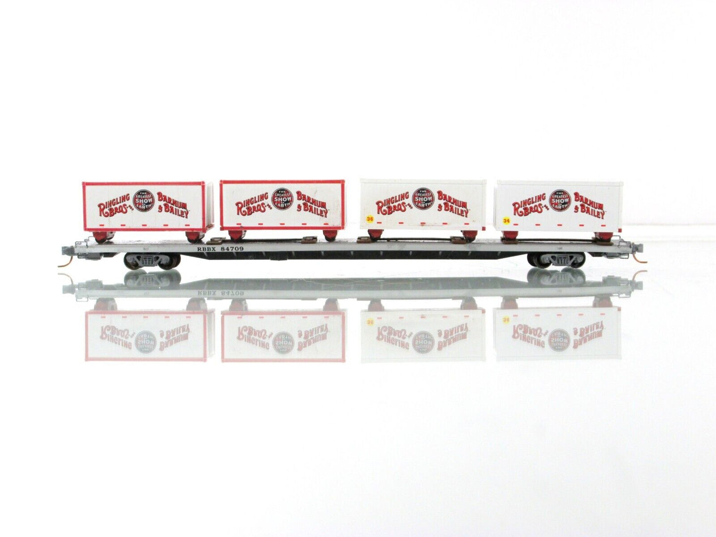 N Scale **RINGLING** Circus Wagons, 89' Flat Car #84709 -- Micro Trains 99300039