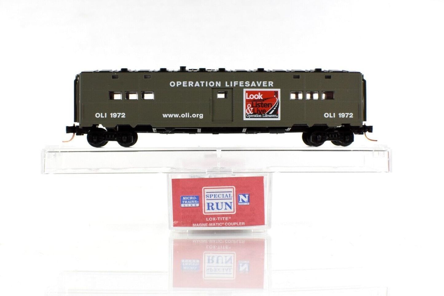 N Scale **OPERATION LIFESAVER** Troop Sleeper, OLI 1972 - Micro Trains NSC 05-01