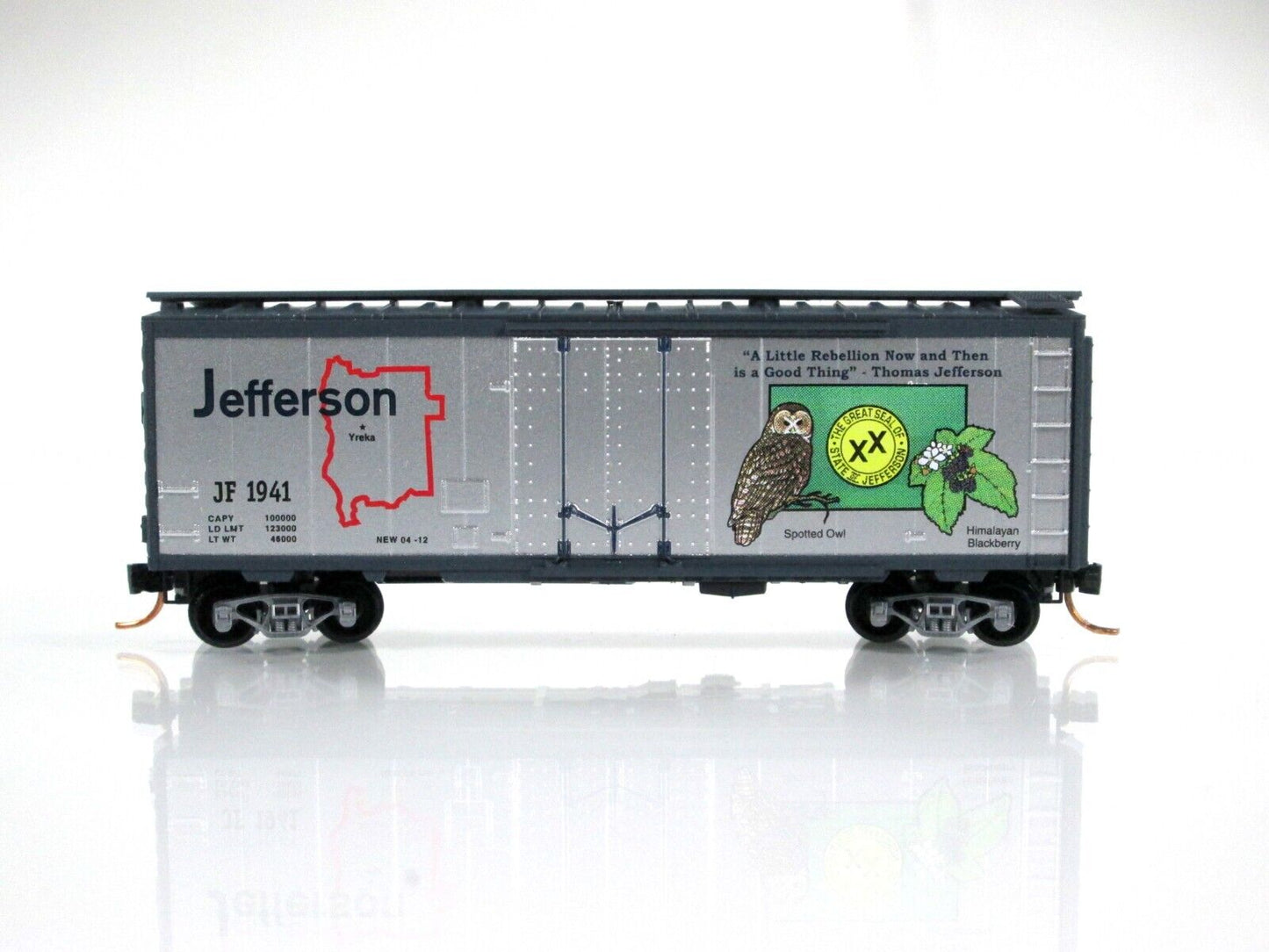 N Scale State of JEFFERSON 40' Box Car - JF 1941 -- Micro Trains NSE Special Run