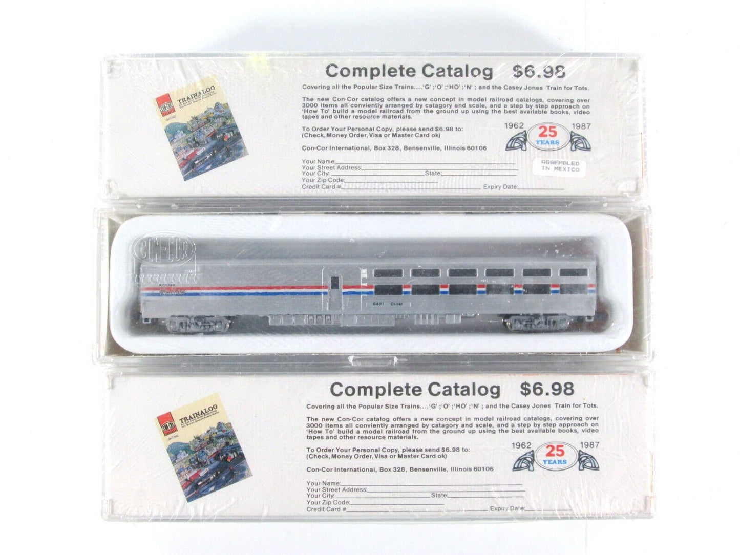 N Scale AMTRAK Phase III Viewliner Diner #8401 and Sleepers #2302, 2303, Con-Cor