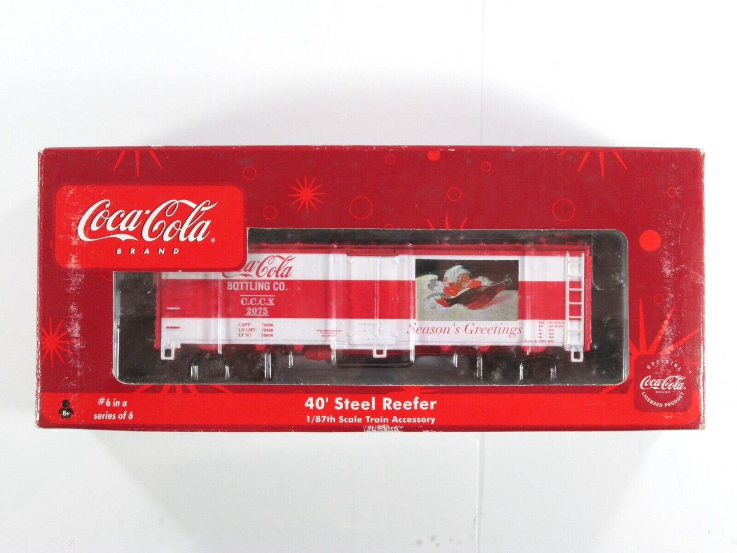 HO Scale ***COCA-COLA*** SEASON'S GREETINGS 40' Reefer, CCCX 2075 - Athearn 8331