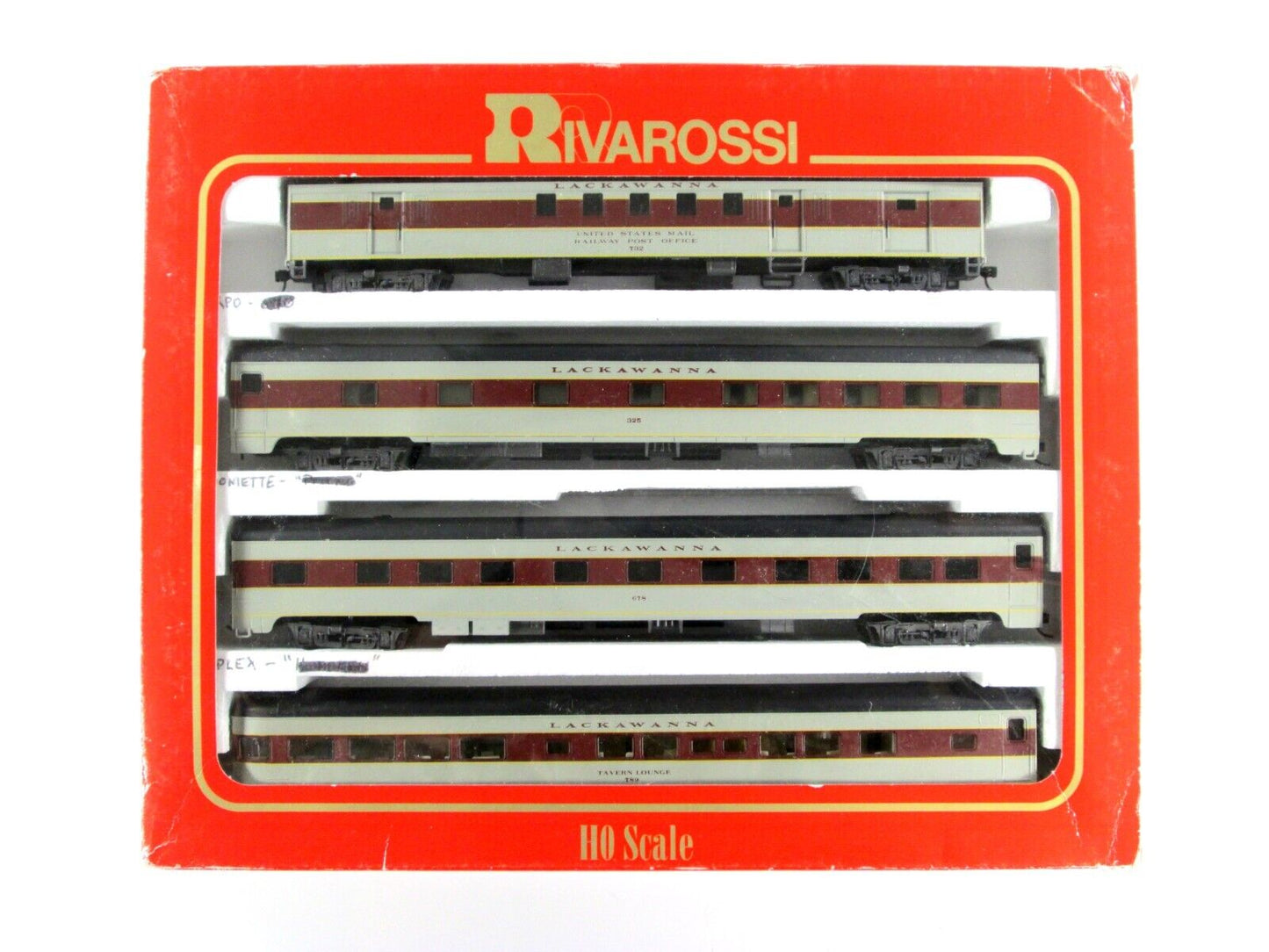 HO Scale ***LACKAWANNA*** 1930s Passenger Set B -- Rivarossi 6955, Knuckle Cplrs