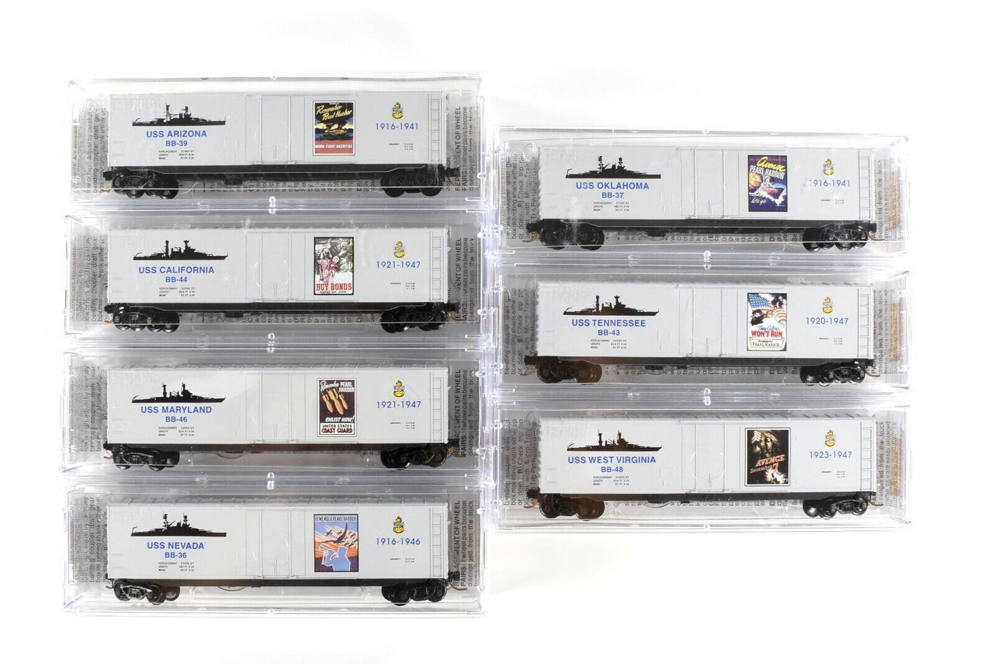 N Scale WWII **PEARL HARBOR BATTLESHIP ROW** 7-Car Set  -- Micro Trains 99321050