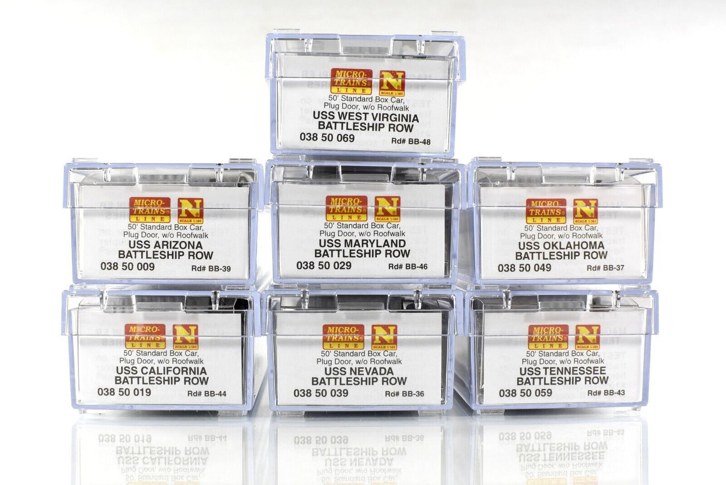 N Scale WWII **PEARL HARBOR BATTLESHIP ROW** 7-Car Set  -- Micro Trains 99321050